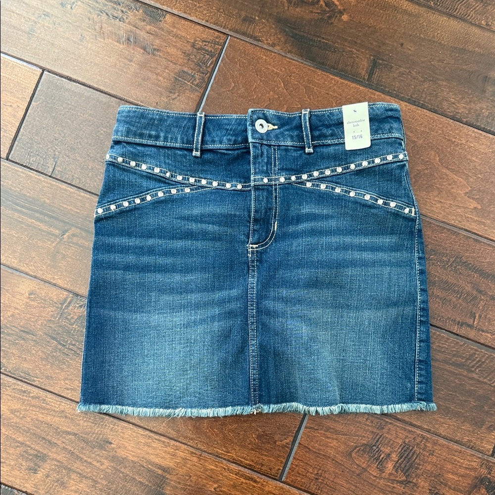 abercrombie kids Dark Blue Denim Skirt with Studded Detailing